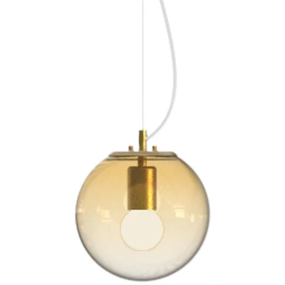 Image of Mapa Clear 20cm Globe Pendant Ceiling Light Amber
