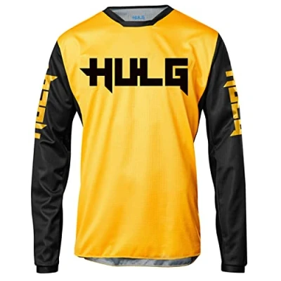 Image of HULG Men&#039;s Cycling Jersey MTB Tops,MX Lightweight Materials,Breathable Material,Mountain Bike Long Sleeve Breathable Comfortable Soft Moisture Wicking (Color 03,S)