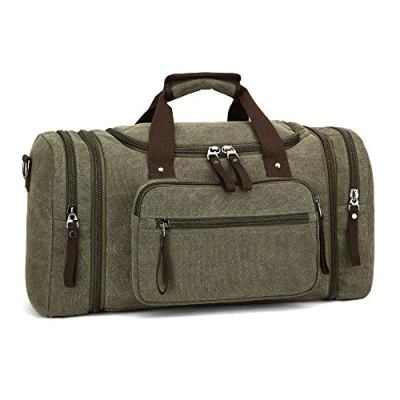 Image of LOSMILE Large Travel Duffles,40L 50L Holdall Bags Weekend Bag Overnight Carry On Luggage. (Green)