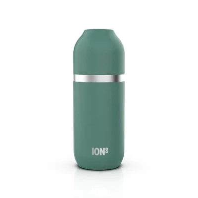 Image of ION8 Vacuum Insulated ThermoShield Flask for Hot Drinks or Cold Drinks, Large Mug, 2 Cups Capacity, Magnetic Cap, and Soft Base Pad Stylish Eco Friendly, Green