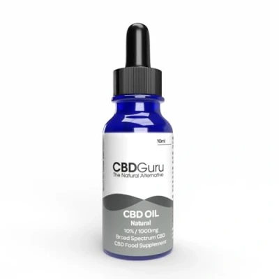 Image of CBD Guru Oil Drops 1000mg 10ml Natural Flavour Broad Spectrum 10% for Sleep &amp; Anxiety Support