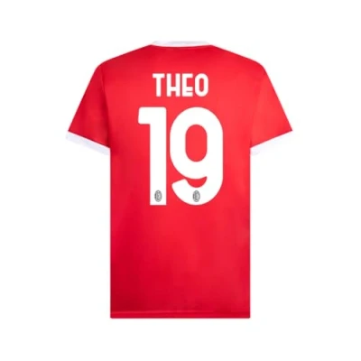 Image of AC Milan Home Theo Unisex Adult Season 2024/2025 Replica Jersey (Pack of 1) Red/Black