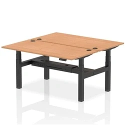 Image of Air B2B 1600x800mm Height Adjustable 2P Bench Desk CP Oak/Black