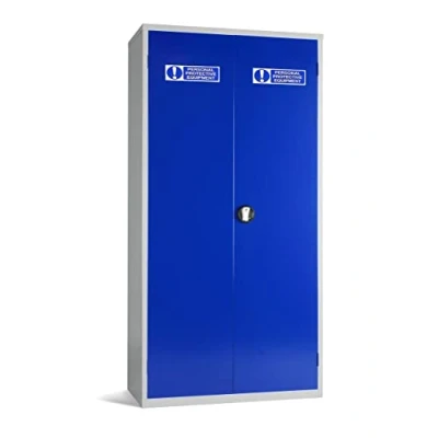 Image of The Products Store PPE Clothing and Equipment Cupboard Industrial Commercial Storage 1830mm High x 915mm Wide 457mm Deep (Blue PPE)