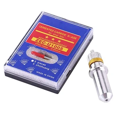 Image of Vinyl Cutting Blade, 15Pcs Roland Cutter Blades 30/45/60 Degree Cemented Carbide Blade with Holder for Plotter