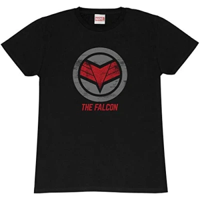 Image of Marvel The Falcon and Winter Soldier Logo Boyfriend Fit T Shirt, Womens, S 5XL, Black, Official Merchandise