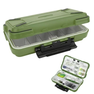 Image of Fishing Tackle Box, Waterproof Accessory Organizer Bait Lure Hooks Storage Case Container(Green)