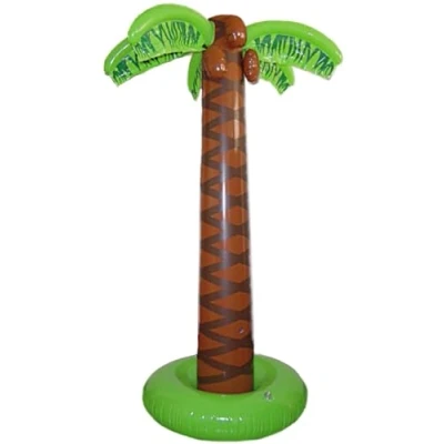 Image of Smiffys Palm Tree, Brown 165cm Approx, Inflatable, Hawaiian Luau Fancy Dress, Dress Up Accessories