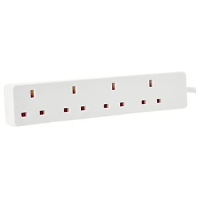 Image of PRO ELEC PELB1904 4 Gang Extension Lead White, 3m