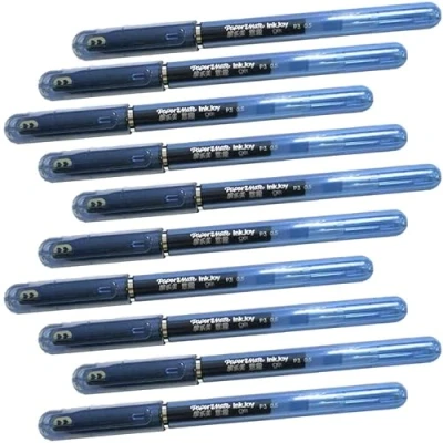 Image of 10 x_aper_ate Inkjoy Gel Pens 0.5mm Fine Point Nib for Precision Writing Dries 3x Faster No Smearing Ergonomic, Textured Grip Slate Blue Colour Ink Loose in Plain Packaging [ASIA IMPORT]
