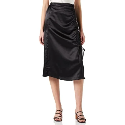 Image of PIECES Women&#039;s Pcdilliane Hw Midi Skirt D2d, Black, XS