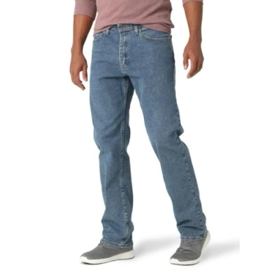 Image of Wrangler Authentics Men&#039;s Big &amp; Tall Comfort Flex Waist Relaxed Fit Jeans, Light Stonewash, 46W 32L UK