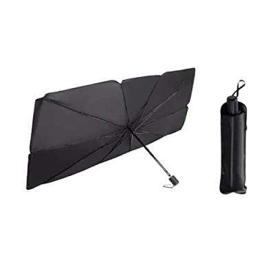 Image of BURUVO Car Windshield Sun Shade Umbrella 120x60cm Universal Foldable Front Window Windscreen Cover Sunshade Blocks UV Rays Automotive