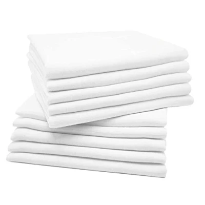 Image of Extra Large Muslin 70x70 Baby Squares 100% Cotton Cloths for Soft Wash Cloths, Swaddle Blanket Essentials Newborn (White, Pack of 12)