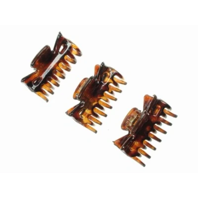 Image of Three 4cm Tort Brown Hair Clamps Claw Clips Accessories for Women Girls by Glitz4Girlz