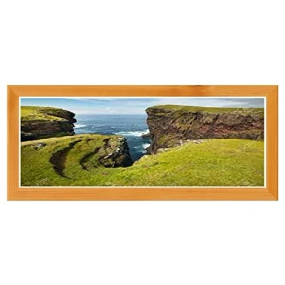 Image of Modern Picture Photo Frame Acrylic Glass Wood Poster Beech 70cm x 25cm Wall Mounted Frames