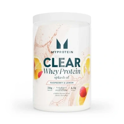 Image of Myprotein Clear Whey Splash Protein Powder Raspberry &amp; Lemon 20g Per Serving Low Calorie, Zero Sugar Drink Refreshing Juice 15 Servings, 435g