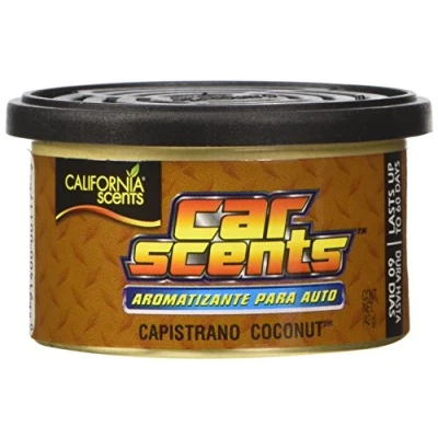 Image of California Scents CCS 416TR Air Freshener, Coconut (Pack of 4) Long Lasting Refreshing Fragrance, Environmentally Friendly, Light Weight Organic Product Recyclable, Adjustable Vented Lid, Tray 4 Canisters
