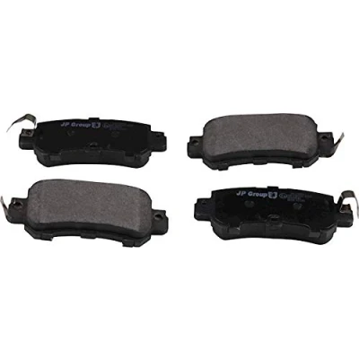 Image of DAY32648Z, DAY32648ZA, K0Y12648Z, K0Y12648ZA, K0Y12648ZC Brake pad set JP GROUP 3863700910 Rear Axle not prepared for wear indicator MAZDA: CX 5 I