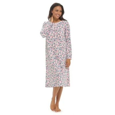 Image of Undercover Ladies Polar Fleece Nightie LN382 Pink Floral 18 20