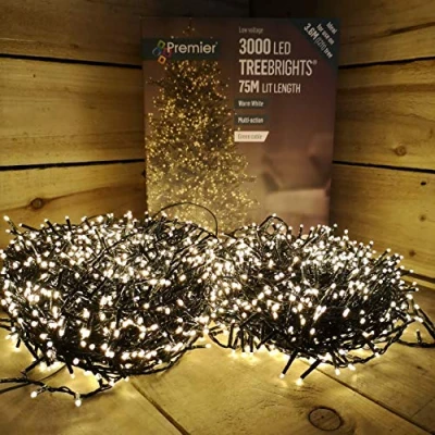 Image of Premier Decorations 3000 Multi Action LED Treebrights with Timer (Warm White)