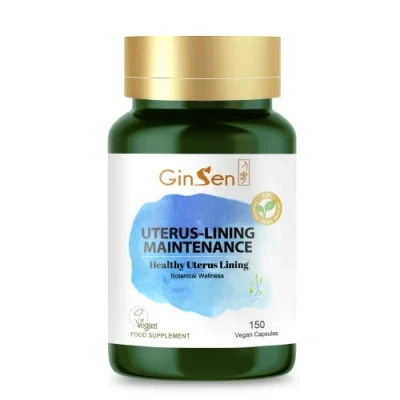 Image of GinSen Uterus Lining Maintenance,Support Optimal Thickness, Reproductive Function, 150 Capsules, Vegan Approved Supplement, Herbal Extract &amp; Vitamins Made in UK
