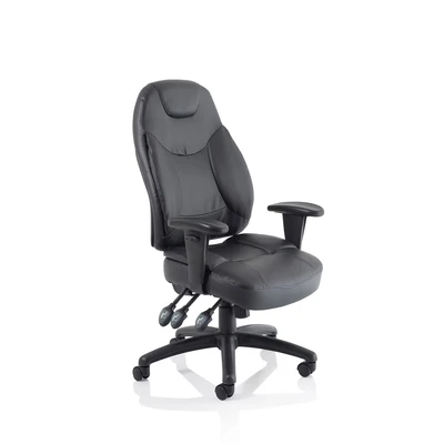 Image of Galaxy Task Operator Chair with Height Adjustable Arms Black Leather