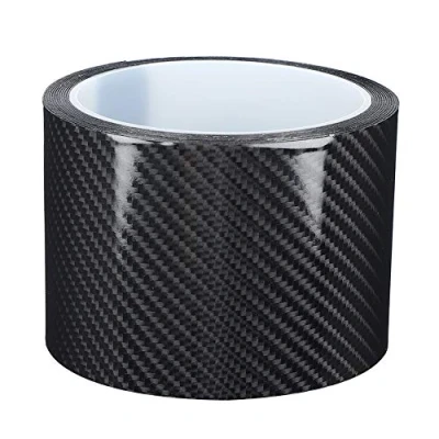Image of Qiilu Carbon Fibre Wrap, Black, 7CM*3M, Anti scratch Sticker for Car Door Edge