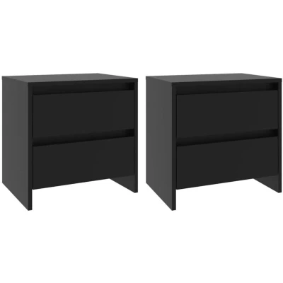Image of vidaXL Bedside Cabinets 2 pcs Black 45x34.5x44.5 cm Engineered Wood