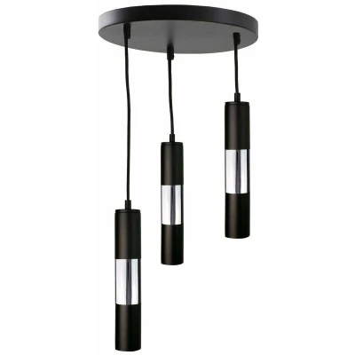 Image of Magnum Cluster Pendant Ceiling Light Black, Silver, 30cm, 3x GU10