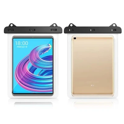 Image of Universal iPad Tablet Waterproof Pouch Dry Bags for Samsung Galaxy S9 S8 S7 11 inch, Tab A9+ inch A9 A8 10.5 A7 10.4 S6 Lite Pro Air 9.7 Surface Go 4 (Clear)