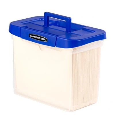 Image of Bankers Box Heavy Duty Portable Plastic File with Hanging Rails, Letter, 1 Pack (0086304)