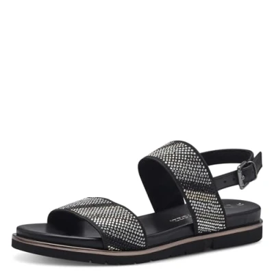 Image of MARCO TOZZI Women&#039;s 2 28403 42 Heeled Sandal, Black Comb, 5