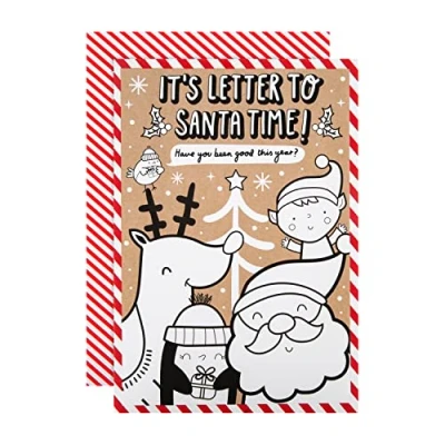 Image of Hallmark Christmas Card for Kids Cute Crayola Colour In Letter to Santa Time, 25562547, Multicoloured