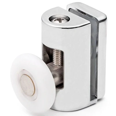 Image of ShowerPart Single Top Shower Door Rollers/Wheels/Runners L073, Wheel Diameter 25mm, Thickness 6mm, Chromed Plastic Cover, Replacement Parts, 2X