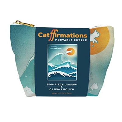 Image of Catffirmations Portable Puzzle: 500 piece Jigsaw &amp; Canvas Pouch