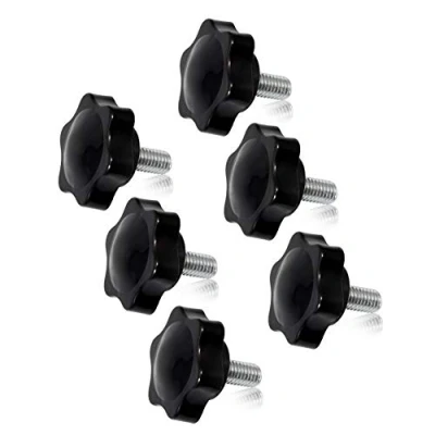Image of SPEEDWOX 6 Pcs Clamping Screw Knob M8 x 16 Plum Hex Shaped Hand Knobs Knurled Thumb Handle Male Thread Metric