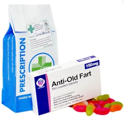 Image of Anti Old FART OAP Sweets Joke Prank Pill Tablet Box Gift Stocking Filler Ideal Present for Xmas Secret Santa Mum Dad Over the Hill.