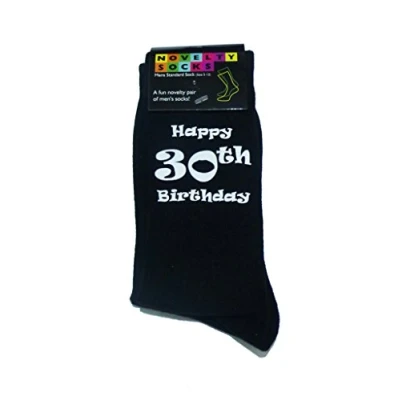 Image of Happy 30th Birthday Black Mens Socks for Present