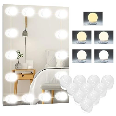Image of LED Vanity Mirror Lights, 5 Colours Modes Hollywood Style USB Makeup Mirrior Lights Kit with 10 Dimmable Bulbs, Levels Brightness Beauty for Dressing