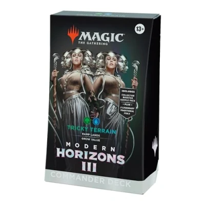 Image of Magic: The Gathering Modern Horizons 3 Commander Deck Tricky Terrain (100 Card Deck, 2 Collector Booster Sample Pack + Accessories) (English Version)