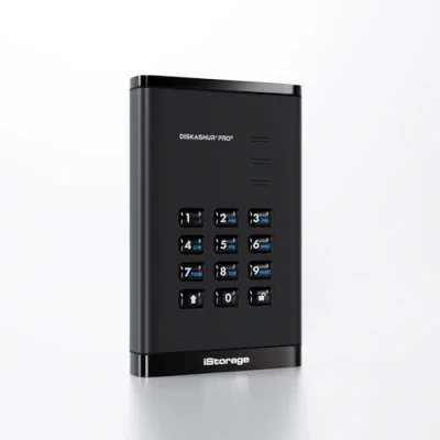 Image of iStorage diskAshur PRO3 HDD 5TB Secure Portable Hard Drive FIPS Level 3 Certified Password Protected Dust/Water Resistant Hardware encryption