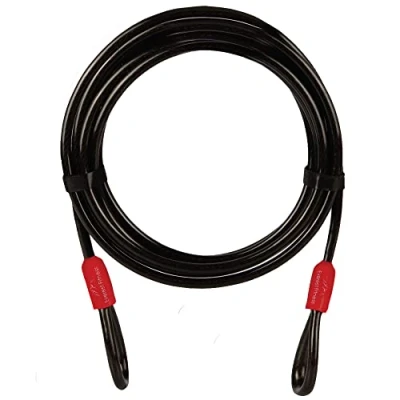 Image of EVEREST FITNESS Heavy Duty Bike Lock Cable for Security 5 m Long x 10mm Universal Anti Theft Steel Bicycle Loop Compatible with All Locks