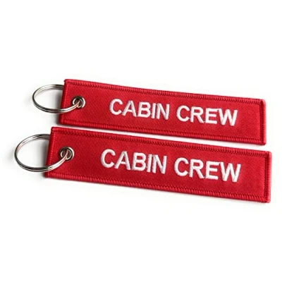 Image of Cabin Crew/Do Not Remove from Aircraft Luggage Tag Red/White Set of 2 Aviamart®