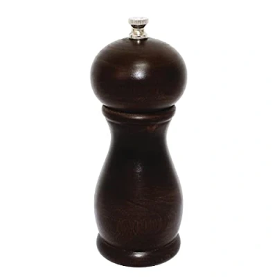 Image of Olympia Dark Wood Salt and Pepper Mill 6In Kitchen Spice Grinder Shaker