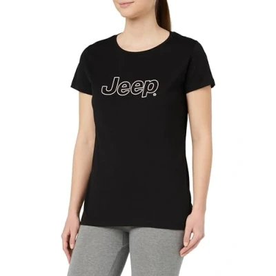 Image of JEEP Women&#039;s J Woman T Shirt Outline Large Print J23W, Black, XL