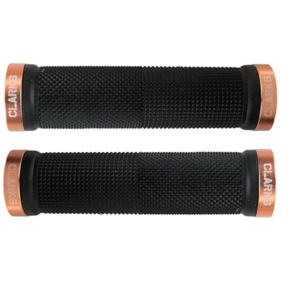 Image of Clarks Vice Lock On Handlebar Grip Black with Orange Anodised End