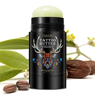 Image of Tattoo Aftercare Butter Balm, Enhances Colors, Old &amp; New Moisturizer Healing Brightener for Color Enhance, Natural Organic Cream, Without Irritation, 2.6oz