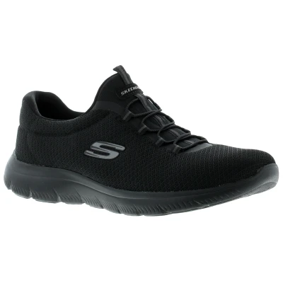 Image of Skechers Womens Summits Top Player Sneaker, Black, 3 UK
