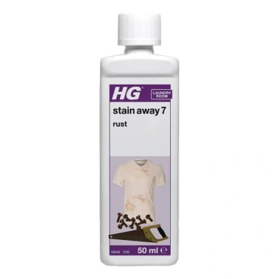 Image of HG Stain Away 7 Rust, Remover for Stubborn Rusty Marks, Erases Stains from Clothes, Tiles, Flagstone, Concrete &amp; Natural Stone Surfaces, Textile Safe 50ml (426005106)